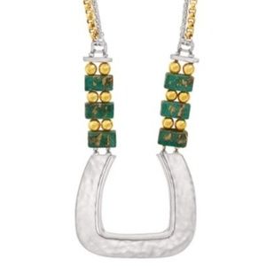 "VIVACITY" Sterling Silver & Patina Brass Necklace